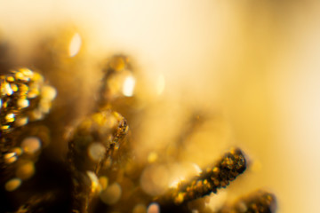 Abstract golden background with bokeh. holidays lights on background