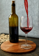 wine bottle and glass