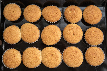 Homemade muffins cooked during the confirmation of the covid-19 virus