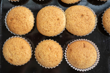 Homemade muffins cooked during the confirmation of the covid-19 virus