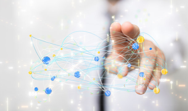 Abstract technology geometric and data