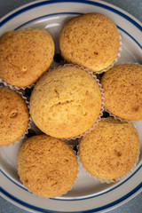 Homemade muffins cooked during the confirmation of the covid-19 virus