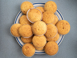Homemade muffins cooked during the confirmation of the covid-19 virus