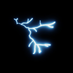 Fototapeta premium Render z piorunami na białym tle na czarnym tle