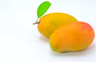 Ripe mango isolated on white background.
