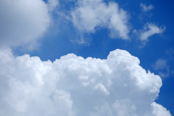 White Clouds with Beautiful Blue Sky Background.