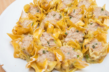 pork dim sum on dish
