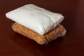 pack of sugar and buckwheat