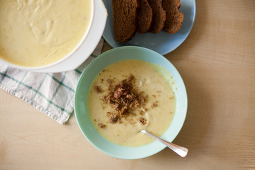 plate of mashed potato soup
