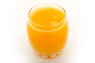 Glass of orange juice isolated on white -clipping path