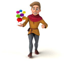 3D Illustration of a medieval historical character
