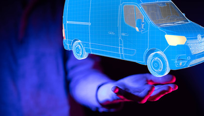 Transport Cardboard boxes, logistics and delivery concept digital  3d.