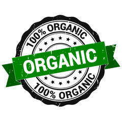 Organic stamp. sticker. seal. round grunge vintage ribbon Organic sign