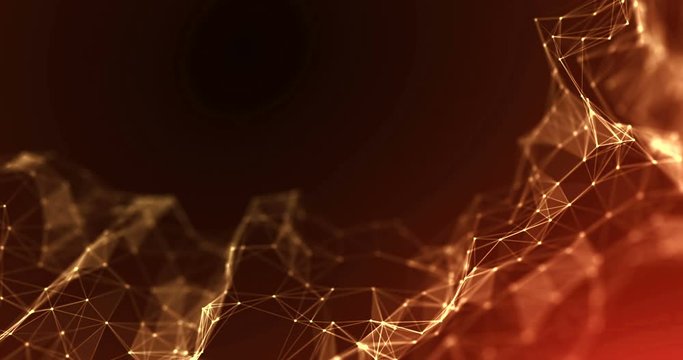 abstract 3d rendering,technology plexus gold dynamic digital surface movement on blue gradient with light background,  geometrical shape with blue triangle particles futuristic wallpaper