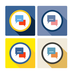  Simple, flat illustration of chat, messages. Dialog, conversation window icon 