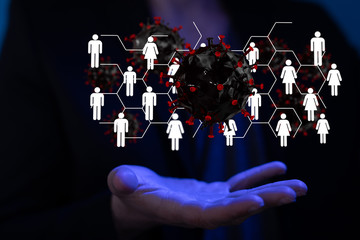 virus. Novel, people  Concept  quarantine.