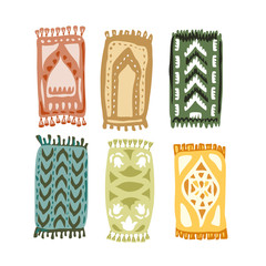Set of vintage rugs and carpets.
