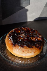 sweet freshly baked apple biscuit cake with sugar