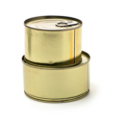 Closed Tin can on isolated white background