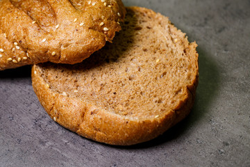 frozen wholemeal buns on the kitchen table