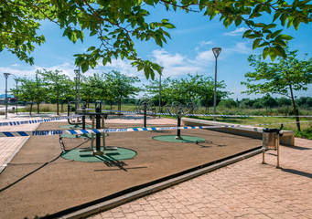 Public park sealed by a police cordon