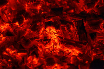 burning coals in the barbecue
