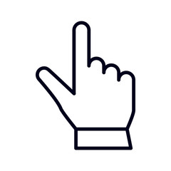 Hand with the index finger pointing up icon on white background. Vector illustration. Clicking finger pointer symbol