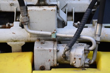 Old gas pump. Parts of machine