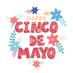 Happy Cinco de Mayo banner. Greeting typography font text. Mexican festival invitation card. The 5th of May celebration event poster. Vector eps 10.