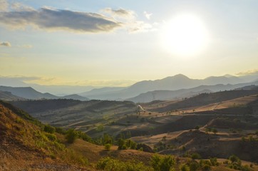 sunset over the mountains jo Turkey