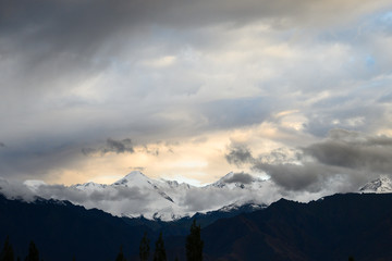 mountains and clouds