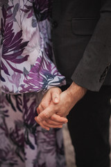 Art photo. The couple holds the hand. Photo details.