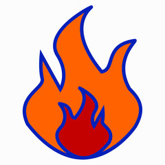 Fire icon. Red, yellow fire. Commercial line vector icon for websites and mobile minimalistic flat design.