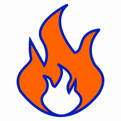 Fire icon popular. For design, fire object icon. Commercial line vector icon for websites and mobile minimalistic flat design.