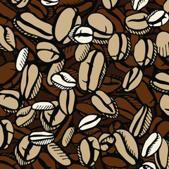vector roasted brown coffee beans