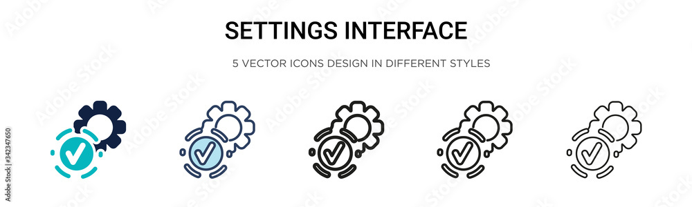 Poster settings interface icon in filled, thin line, outline and stroke style. vector illustration of two c
