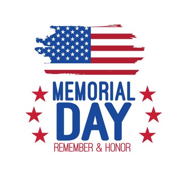 Memorial Day background vector illustration. Vector grunge american flag on white background. USA flag. Patriotic illustration