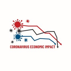 COVID-19 economic. Coronavirus financial crisis.Abstract finance background