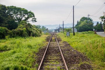 Fototapeta na wymiar Alte Bahnstrecke in Japan