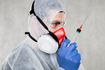 virologist ready for testing and vaccines