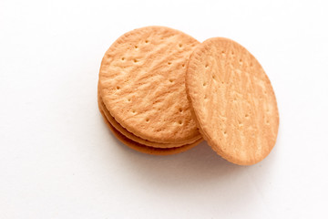 butter cookies isolated on white background