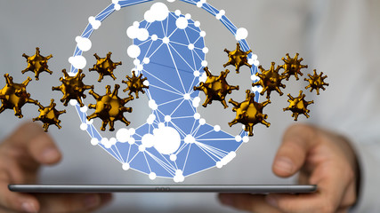epidemic coronavirus 2019-nCoV 3d (2019-nCoV). .