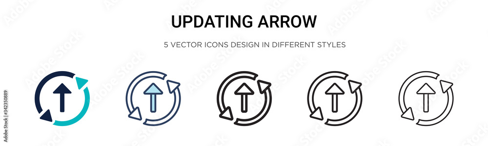 Poster updating arrow icon in filled, thin line, outline and stroke style. vector illustration of two color