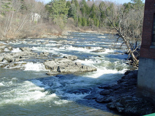 Hyde Park waterfall in Vermont