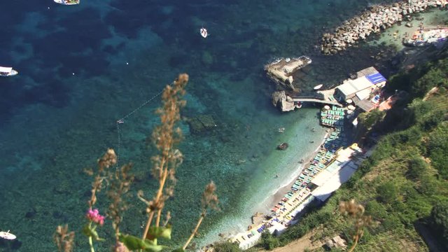 Aerial view of Capri Island coast and clifs
