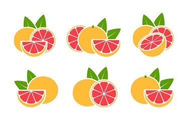 Grapefruit logo. Isolated grapefruit on white background