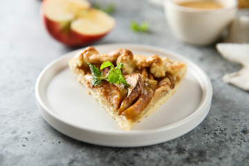 Homemade apple pie with cinnamon