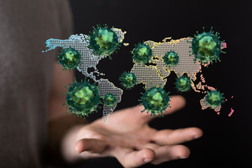 Virus abstract background. protection Genetics  3d