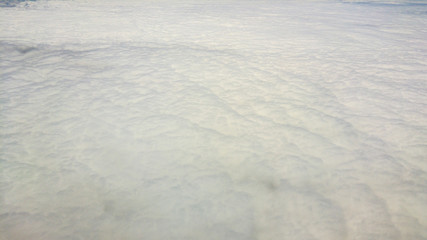Aerial view of clouds from airplane window, South Africa