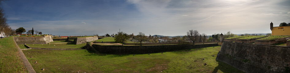 Moat between inner and outer walls at Elvas, garrison border town